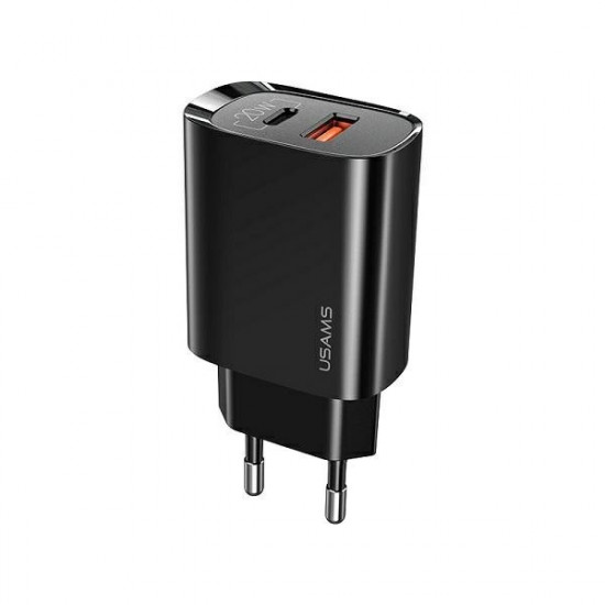 Usams phone charger 1xU SB-C+1xUSB T35 20W PD3.