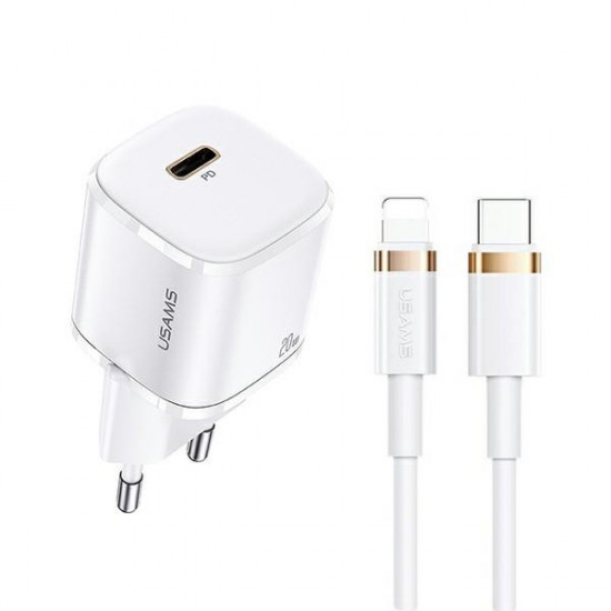 Usams phone charger T36 1xUSB-C+Lightning PD3.0