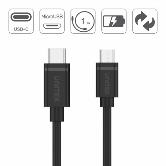 USB Cable Type-C microUSB 1m Y-C473BK