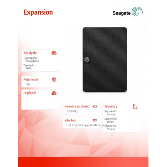 External hard drive Expansion 1TB 2,5 STKM1000400 black