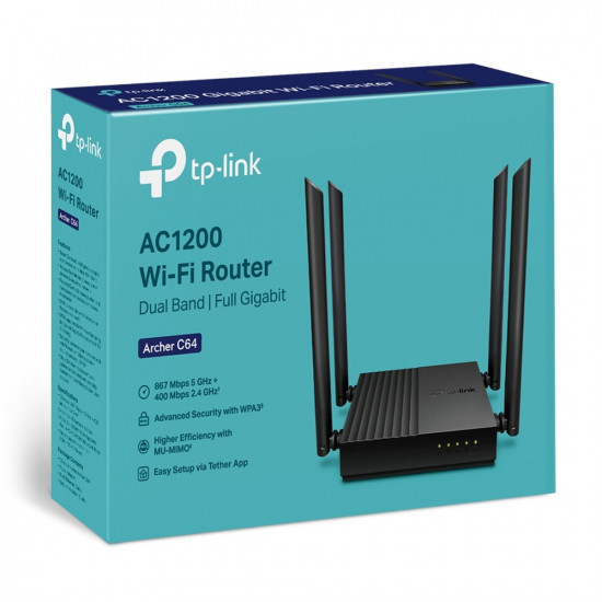 TP-Link Archer C64 rout er AC1200 1WAN 4LAN