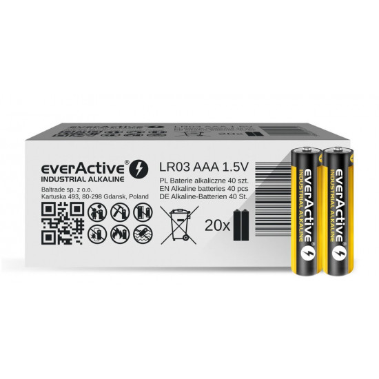 BATTERIES LR03/AAA INDU STRIAL ALKALINE 40 PCS