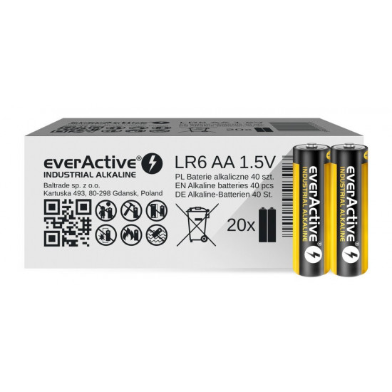 BATTERIES LR6/AA INDUST RIAL ALKALINE 40 PCS