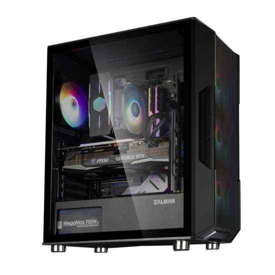 PC case I3 Neo ATX Mid Tower RGB fan x4, black