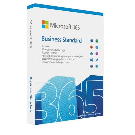 Microsoft 365 Business Standard PL P8 1Y Win/Mac Medialess Box KLQ-00686 Successor of P/N: KLQ-00472