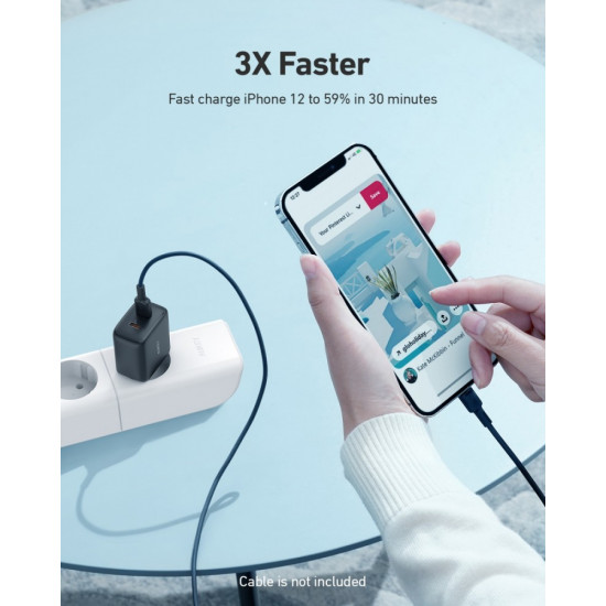 AUKEY PA-R1S Mini Black ultrafast Wall Charger