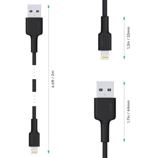 AUKEY CB-AL05 Black ult rafast Nylon Lightning