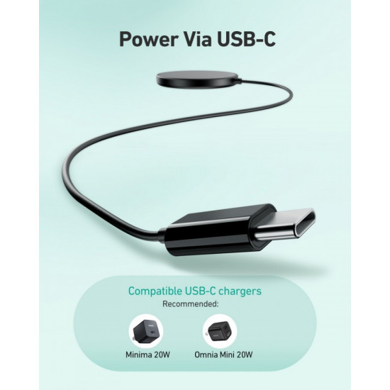 AUKEY LC-A1 Black Wirel ess Charger Qi USB C 15