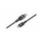 Cable USB 3.0-USB C 2m PREMIUM 3A black TPE