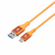 Cable USB 3.0 - USB C 2m PREMIUM 3A orange TPE