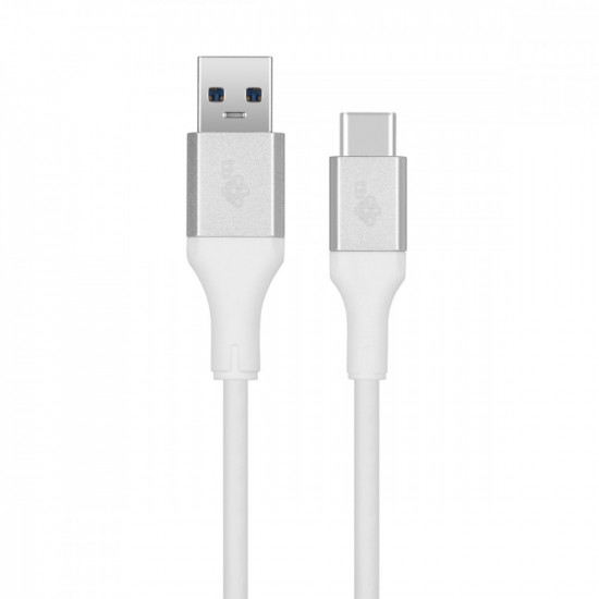 Cable USB 3.0 - USB C 2m PREMIUM 3A white TPE