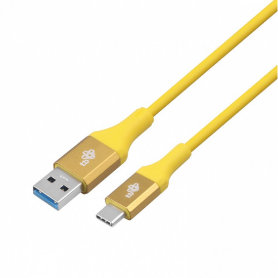 Cable USB 3.0 - USB C 2m PREMIUM 3A yellow TPE