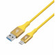 Cable USB 3.0 - USB C 2m PREMIUM 3A yellow TPE