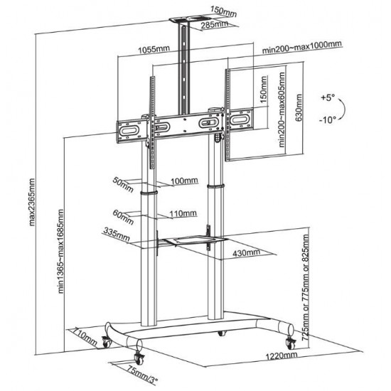 TV SET ACC FLOOR STAND BLACK/PLASMA-M1950E NEOMOUNTS