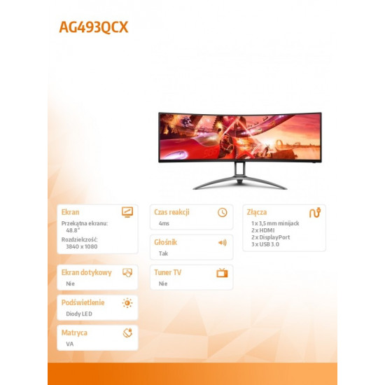 AG493QCX 49 144Hz VA Curved HDMIx2 DPx2