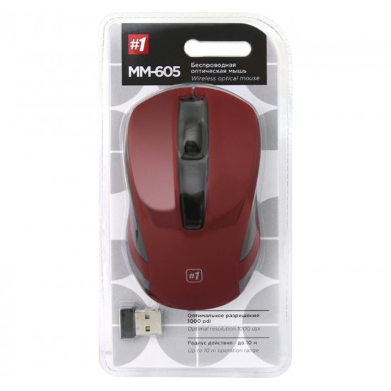 OPTICAL MOUSE MM-605 RF RED 1200dpi 3P