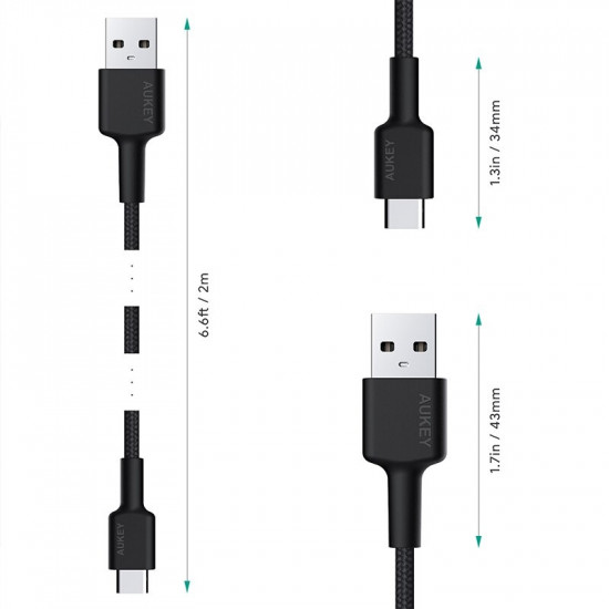 CB-CA2 OEM nylon Quick Charge USB C-USB