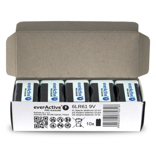 BATTERY R9/6LR61 9V PRO ALKALINE 10 PCS