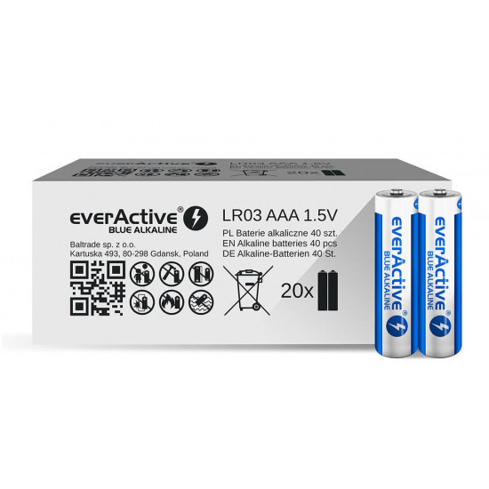 BATTERIES LR03/AAA BLUE ALKALINE 40 PCS