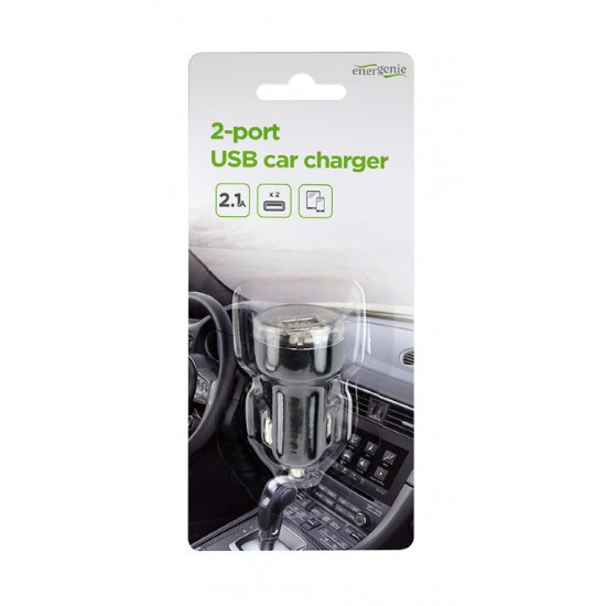 Car charger 2xUSB 2.1A black