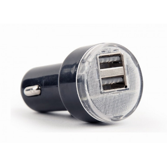 Car charger 2xUSB 2.1A black