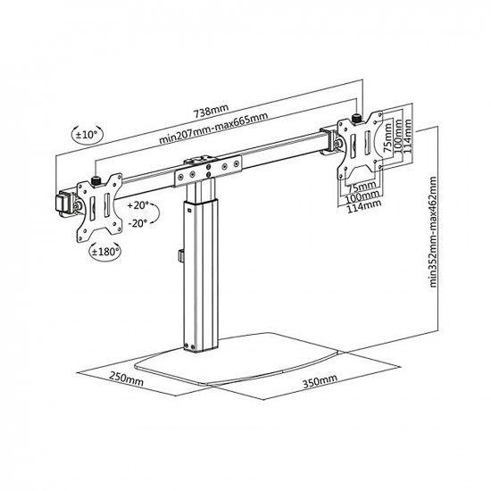 2x monitor holder Ergo Office ER-411