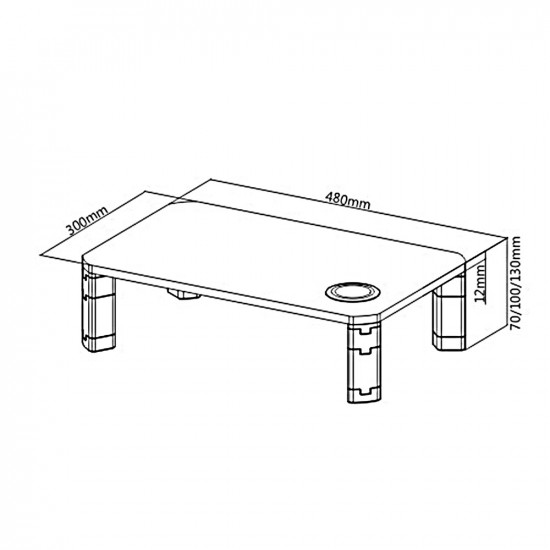 Monitor stand with QI Ergo Office ER-415