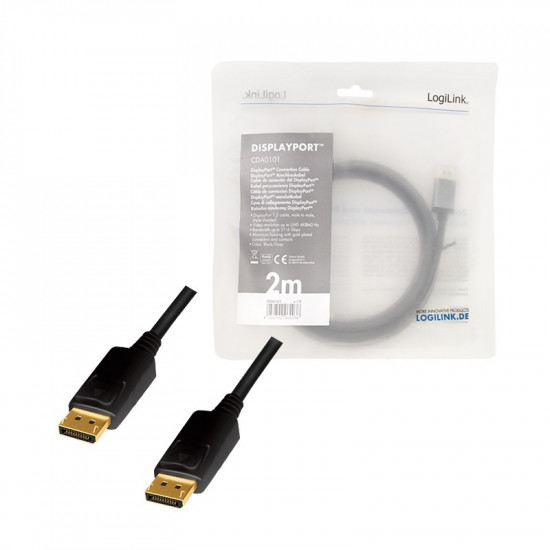 DisplayPort cable, 4K/60 Hz,DP/M do DP/M,alu, 2m