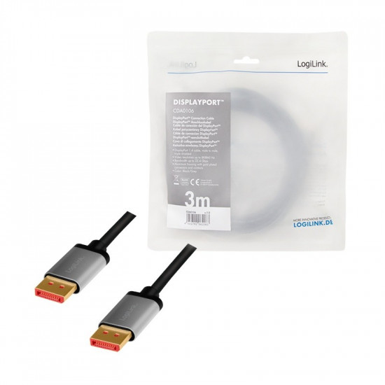 DisplayPort cable 8K/60 Hz,DP/M do DP/M,alu. 3m