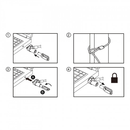 Notebook security lock, universal, nano slot