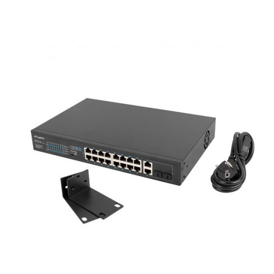 Switch 16X 100MB POE+/2X combo unmanagedrack 19-inch gigabit ethernet 150W