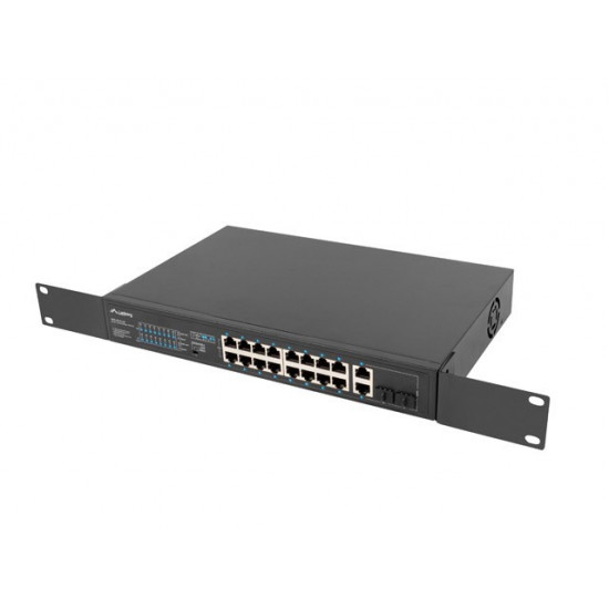 Switch 16X 100MB POE+/2X Combo unmanaged rack 19 inch Gigabit Ethernet 250W