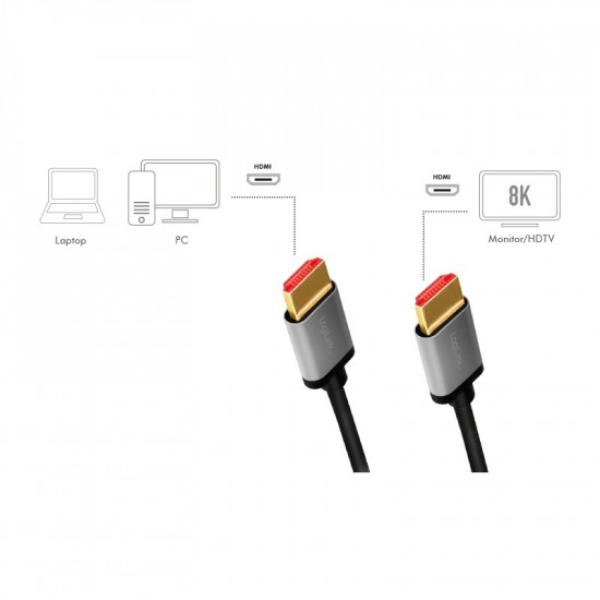 HDMI 2.1 cable 8K/60Hz , alu, 3m