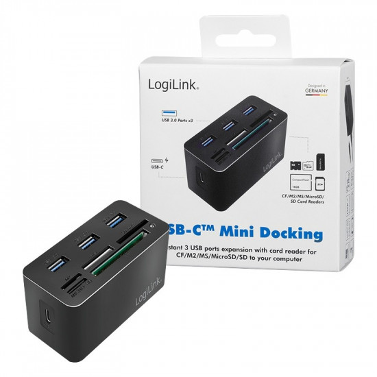 USB3.2 Gen 1 docking sta tion, 8-port, mini,blac