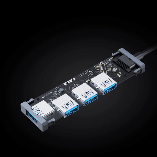 HUB CB-H3 USB-A aluminum | Ultra Slim | 4w1 | 4xUSB 3.0 | 5Gbps