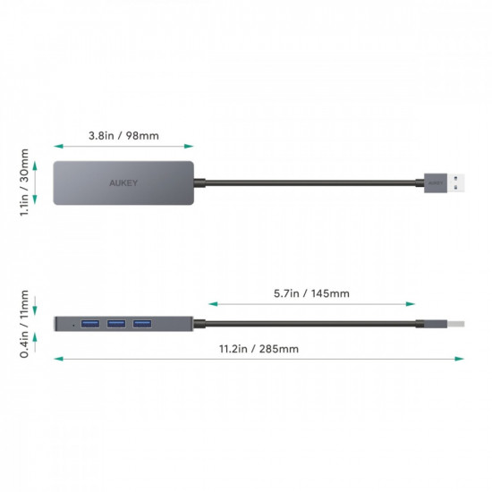 HUB CB-H3 USB-A aluminum | Ultra Slim | 4w1 | 4xUSB 3.0 | 5Gbps