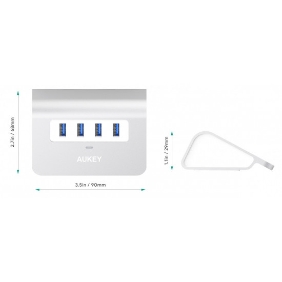 Hub CB-H5 USB aluminum | 4xUSB 3.0 | 5Gbps