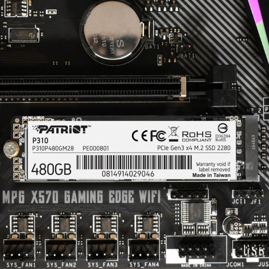 SSD drive P310 480GB M.2 2280 1700/1500 PCIe NVMe Gen3 x 4