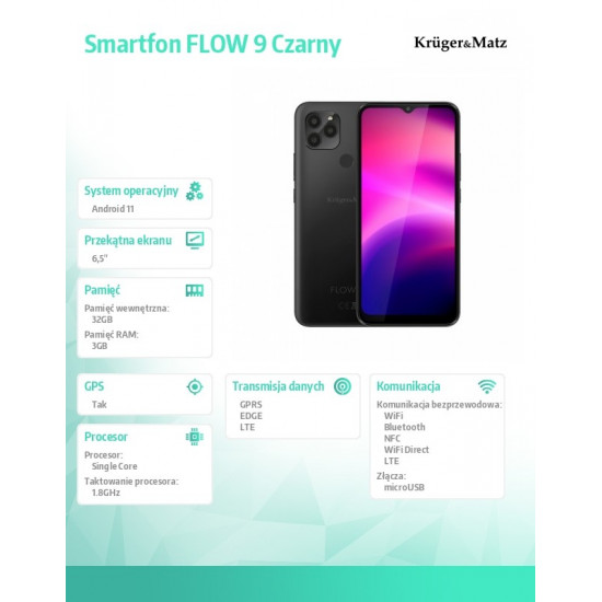 Kruger & Matz Smartphone FLOW 9 Black