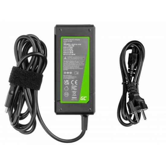 Charger, AC adapter USB-C 65W 5/9/12/15/20V