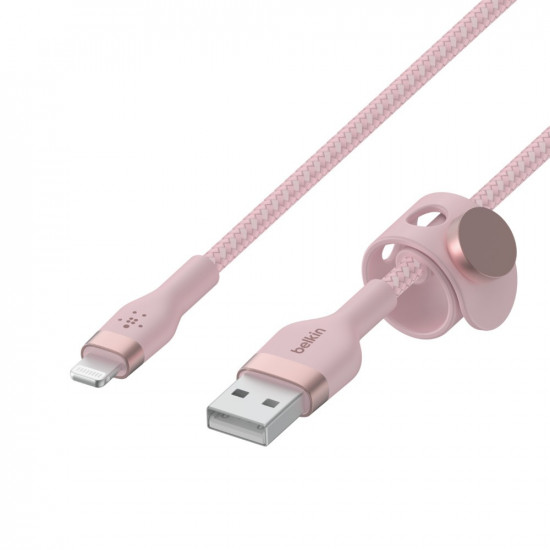 Cable BoostCharge USB-A for Lightning silicone 3m, pink