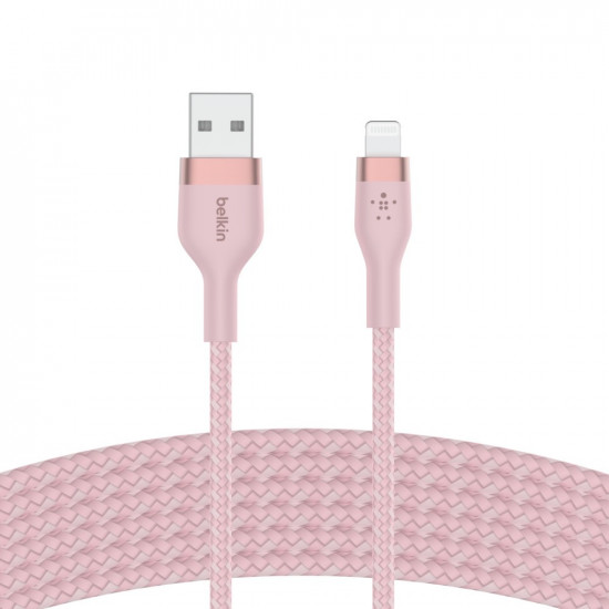 Cable BoostCharge USB-A for Lightning silicone 3m, pink