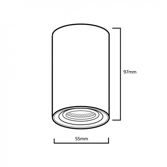 Surface mounted halogen GU10 Maclean MCE458 W/G