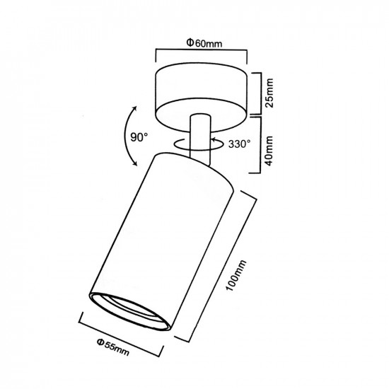 Halogen spot wall lamp Maclean MCE451 B