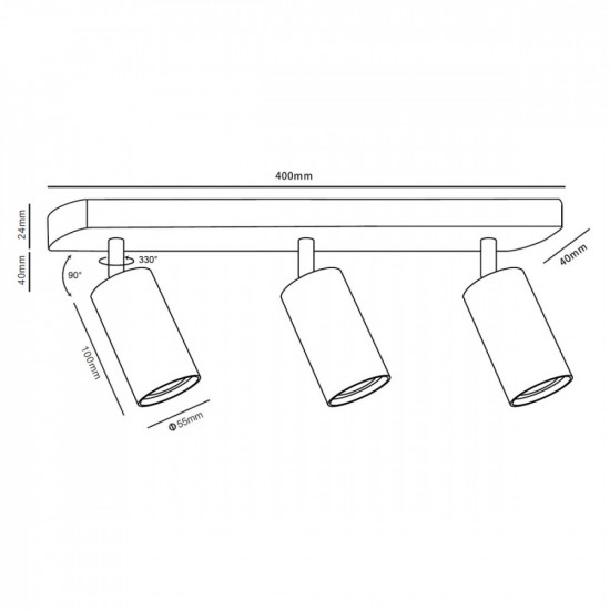 Halogen spot wall lamp GU10 Maclean MCE453 B