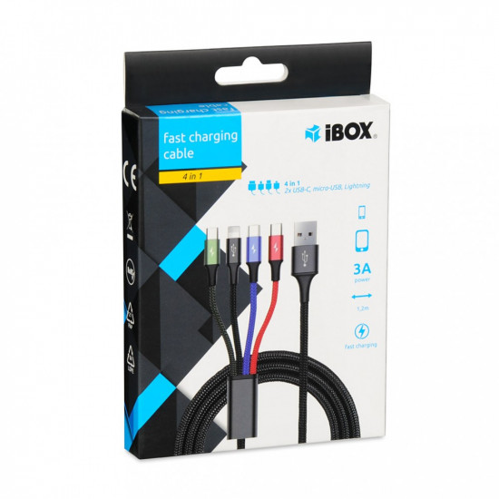 Universal 4 in 1 charging cable I-BOX USB IKUM4W1