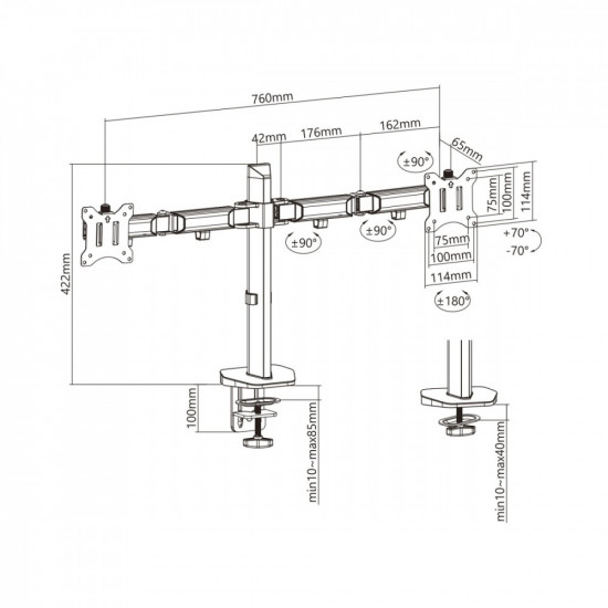 Double articulating mount Ergo Office ER-44