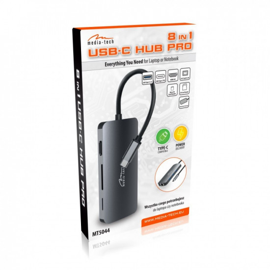 HUB USB-C 8 PORTS MT504 4