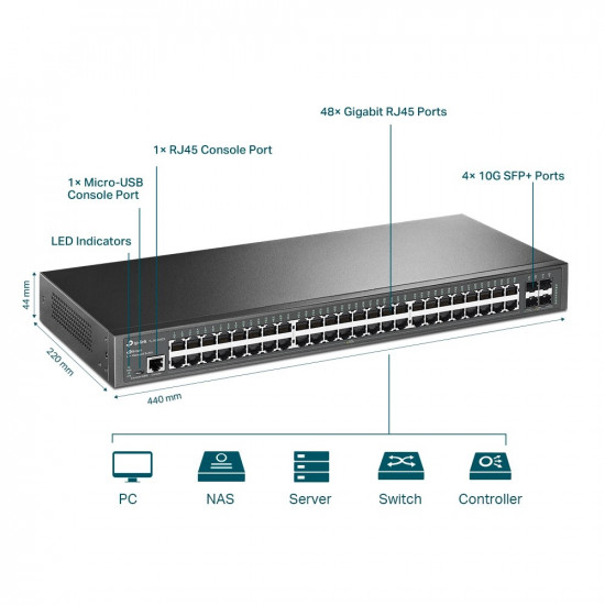 TP-Link SG3452X Switch 48xGE 4xSFP+