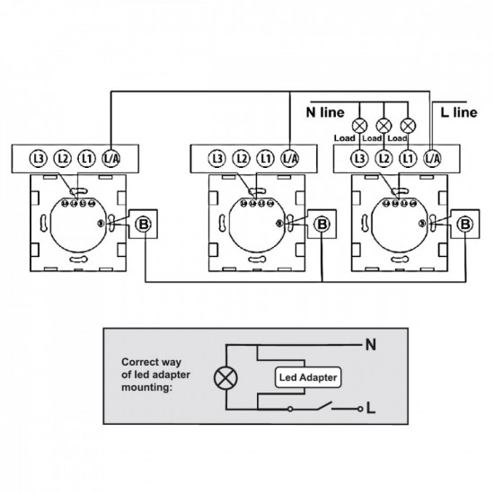 Touch light switch 1-fold MCE710W